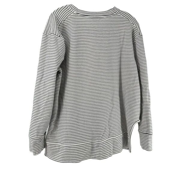 Daily Ritual Pullover Knit Top Womens Size XL Black White Striped Cotton Casual - Picture 2 of 7